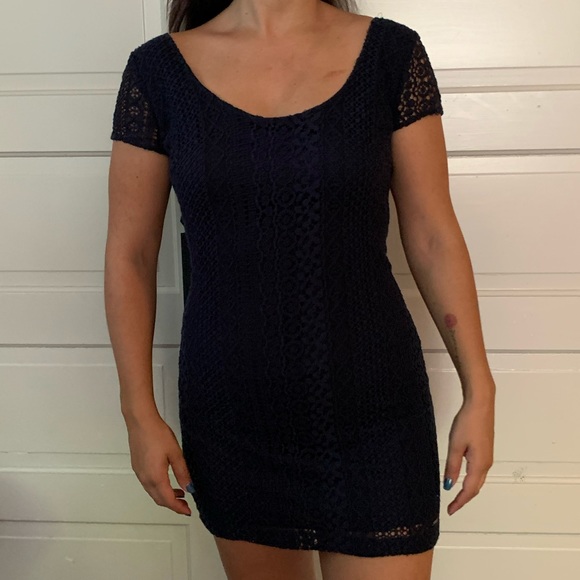 Hollister Dresses & Skirts - Hollister navy mini shirt